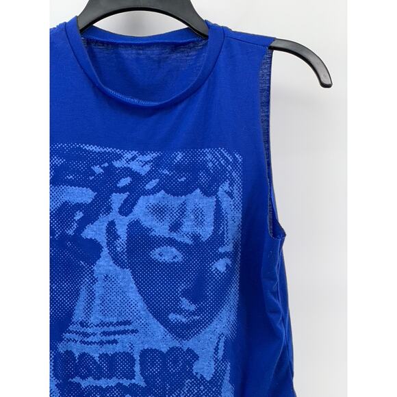 UNBRANDED Women's Dot Graphic Crewneck Sleeveless Cut-Off Top SZ XS - Picture 5 of 8